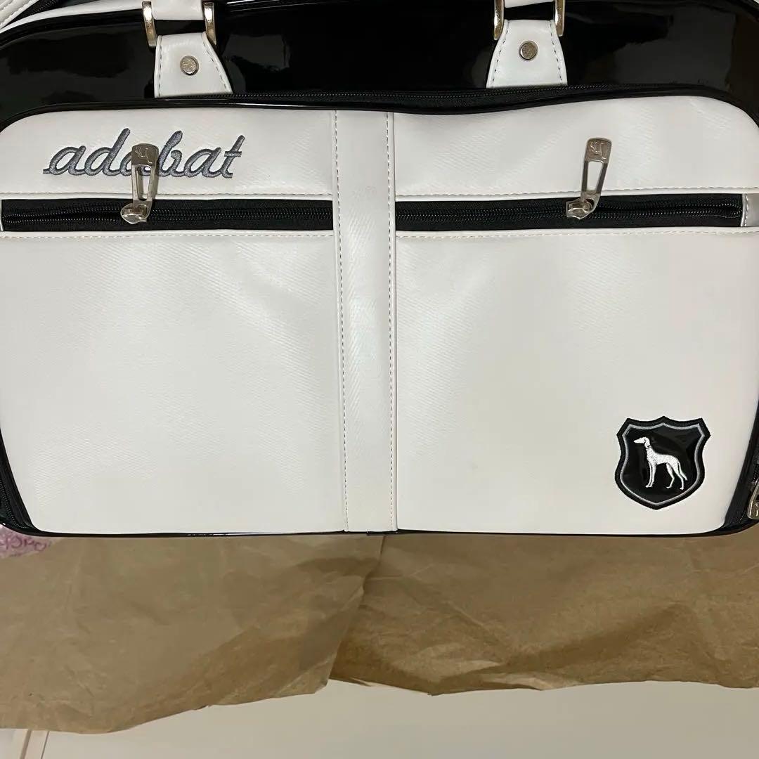 【極美品】 adabat ゴルフバッグ ホワイト 2way ベルト付き ボストン