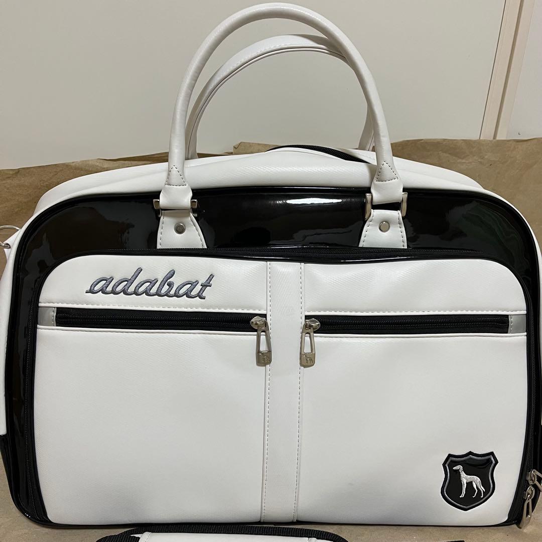 【極美品】 adabat ゴルフバッグ ホワイト 2way ベルト付き ボストン