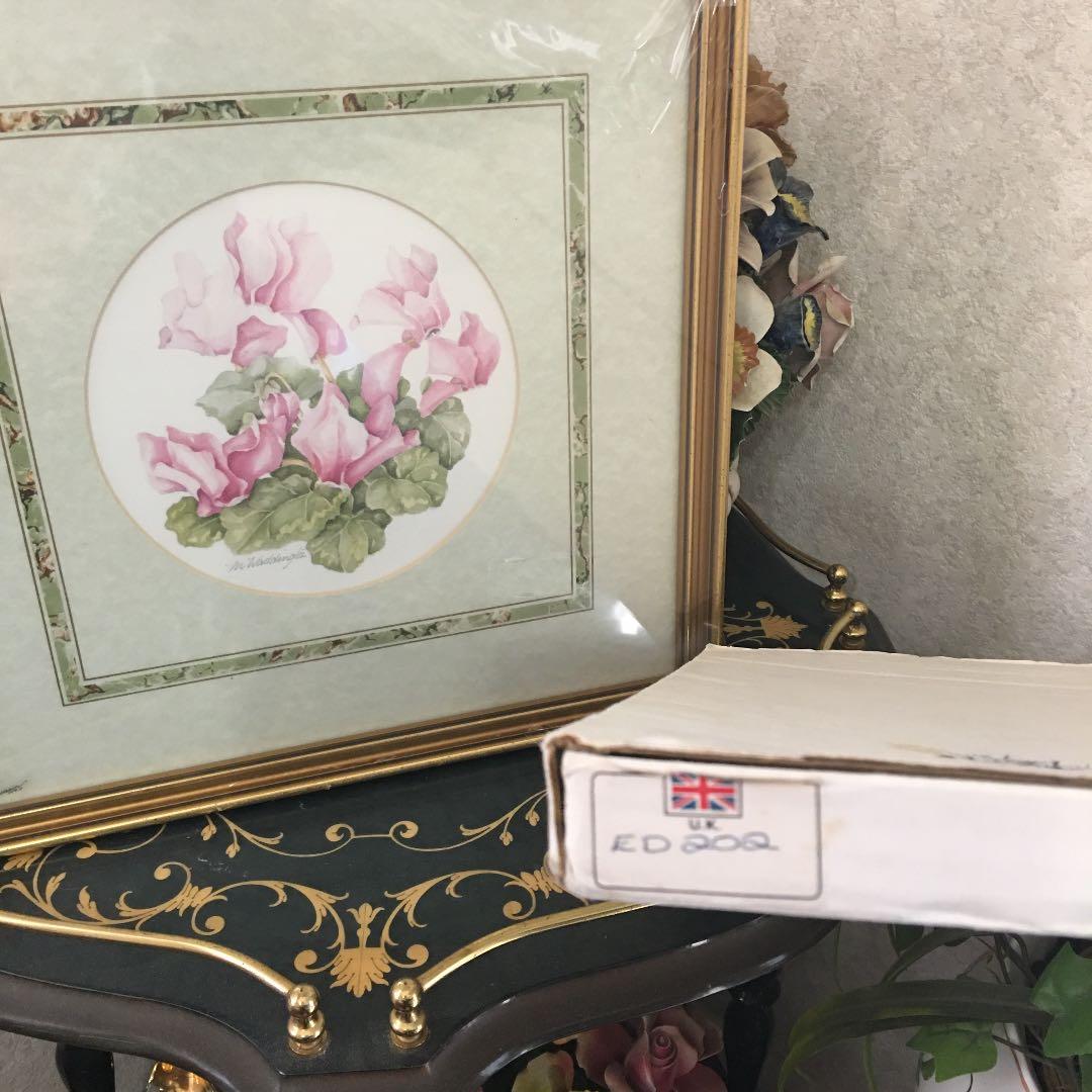 絵画Demainドマン ゴールド額 フラワー イギリス製 新品箱入り