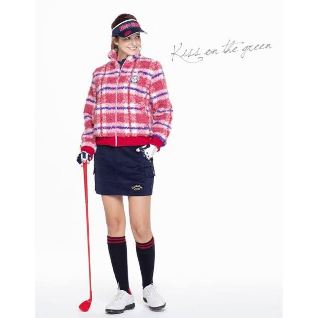 キスオンザグリーン　ボアジャケット　ボアパーカー　チェック　ゴルフ　GOLF