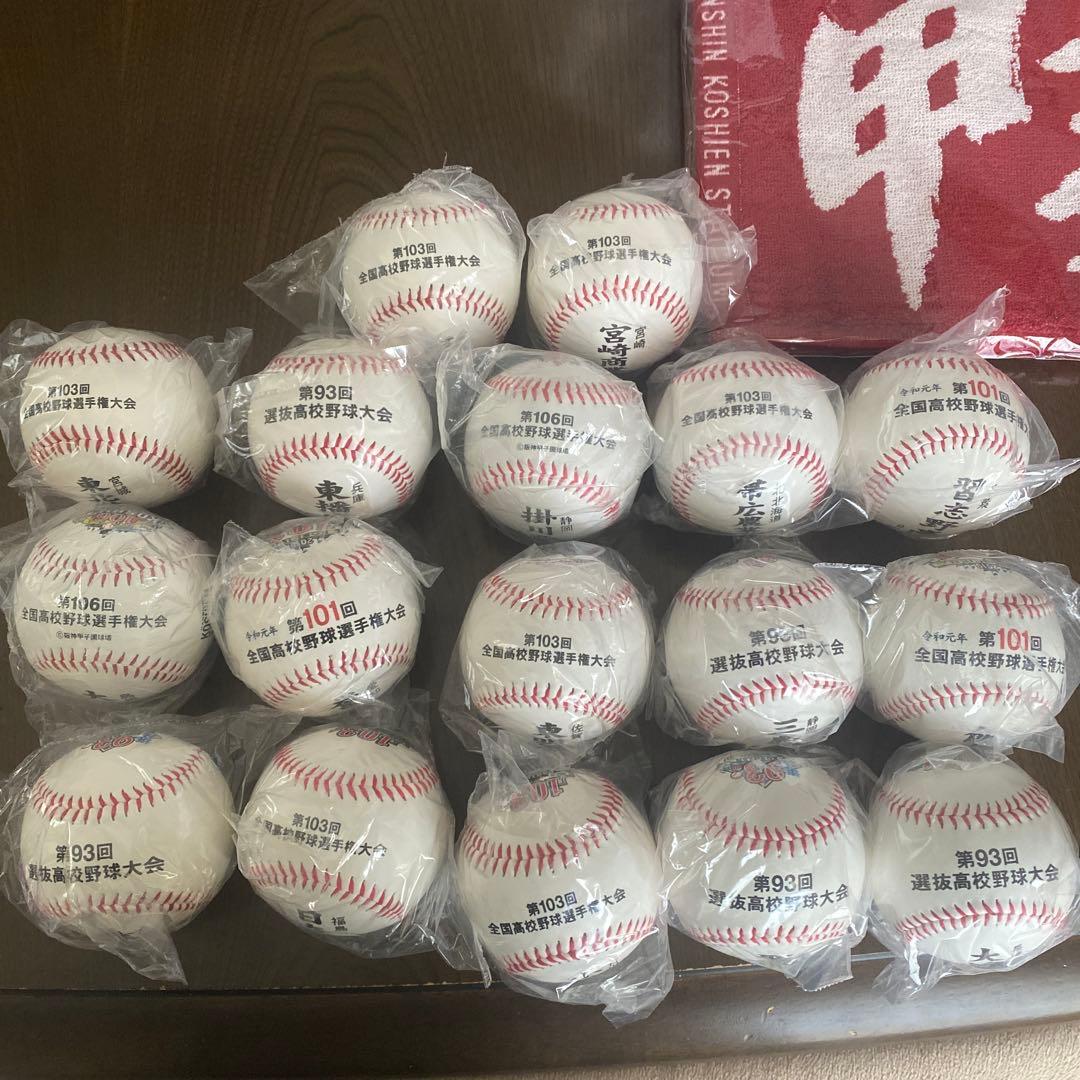 甲子園大会 記念ボール　17個セット タオル付き