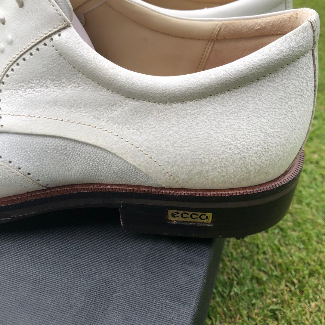 ECCO ウィングチップ ゴルフシューズ ホワイト