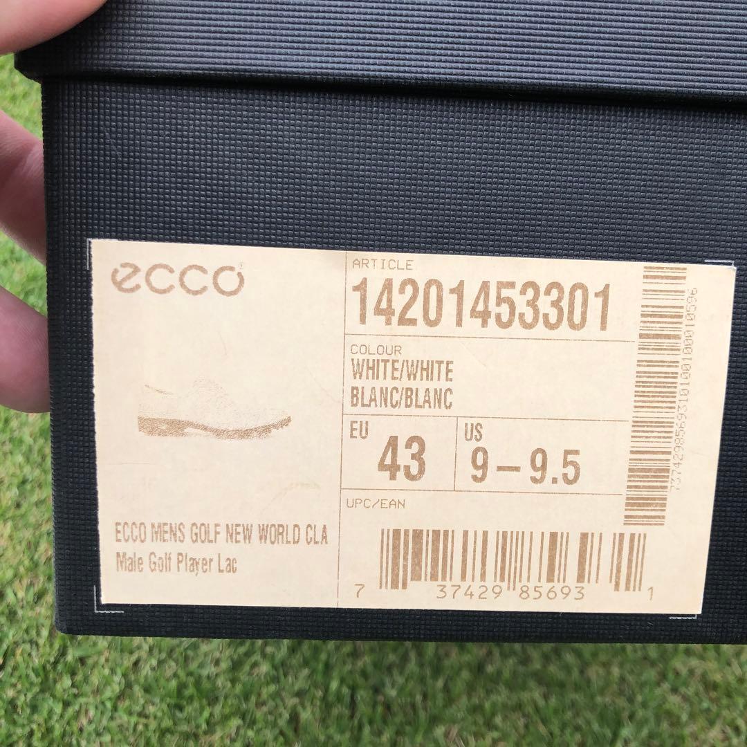 ECCO ウィングチップ ゴルフシューズ ホワイト