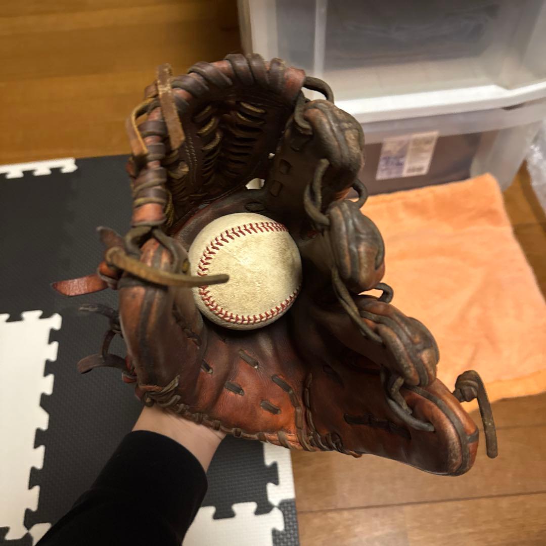 ミズノプロ　硬式内野手用　右利き用　赤色