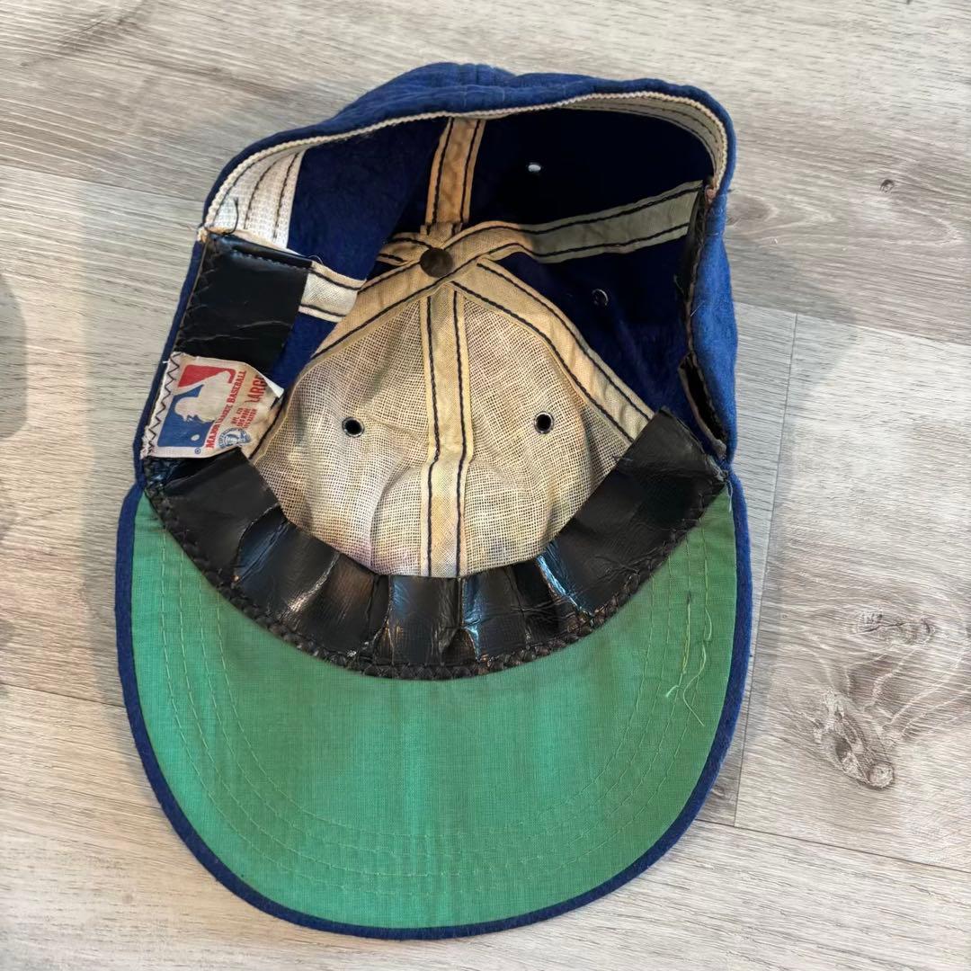 【MLB】80s USA製 カブス レザーSWB 古着CAP#497