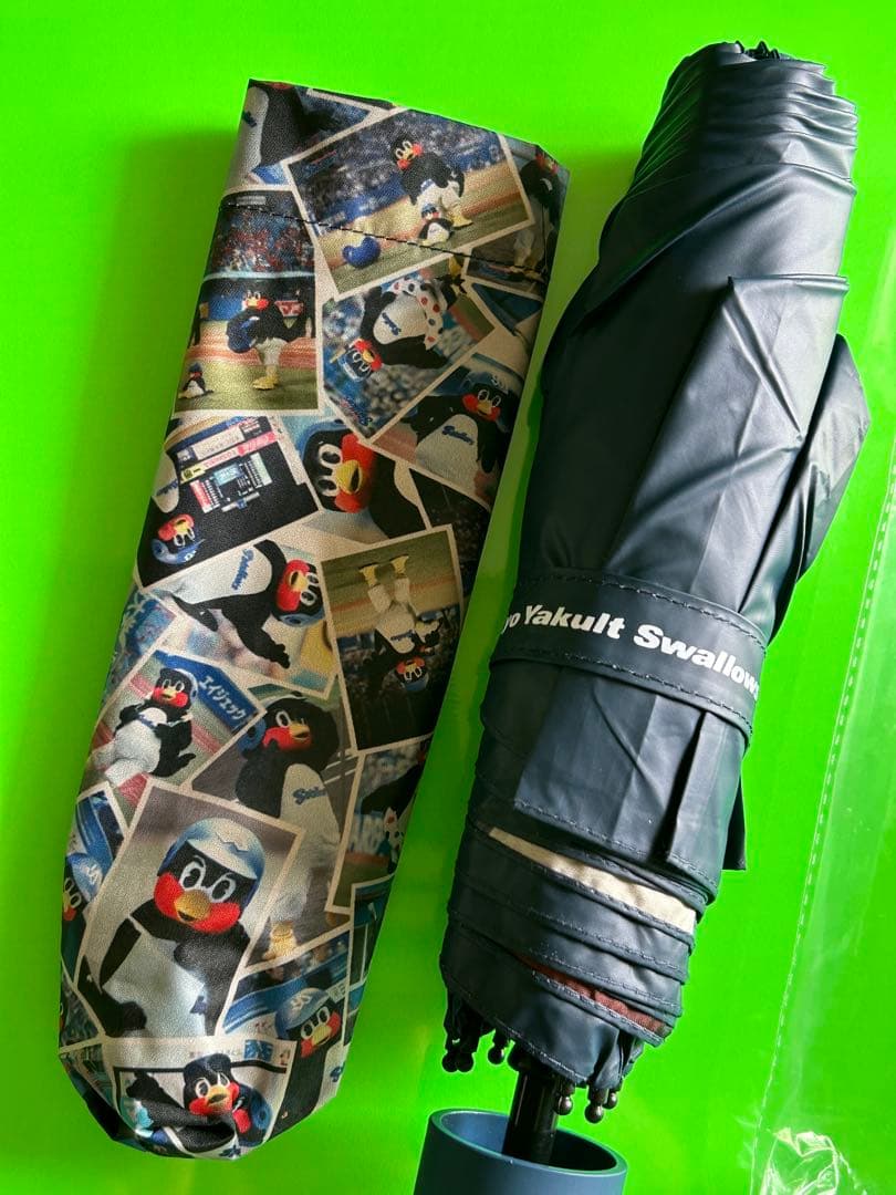 つば九郎　晴雨兼用折りたたみ傘　フォト　新品(難あり) ヤクルトスワローズ