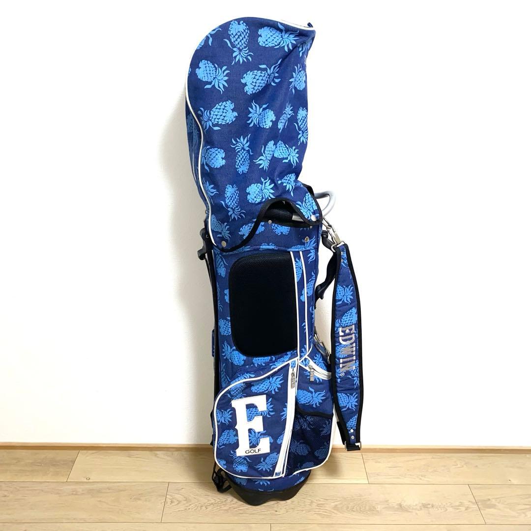 送料込☆エドウィン EDWIN スタンド式キャディバッグ／ゴルフバッグ／デニム調