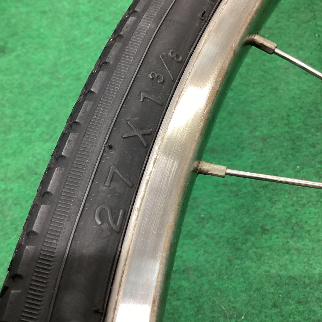 ステンレスリム　27×1-3/8　タイヤ付 フロント　ハブダイナモ　J1端子