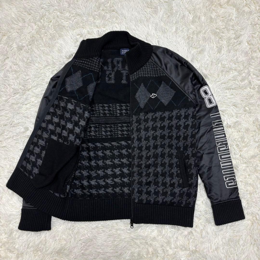 【パーリーゲイツ】ゴルフウェア　ハイブリッド ジャケット ダブルジップ　L 黒