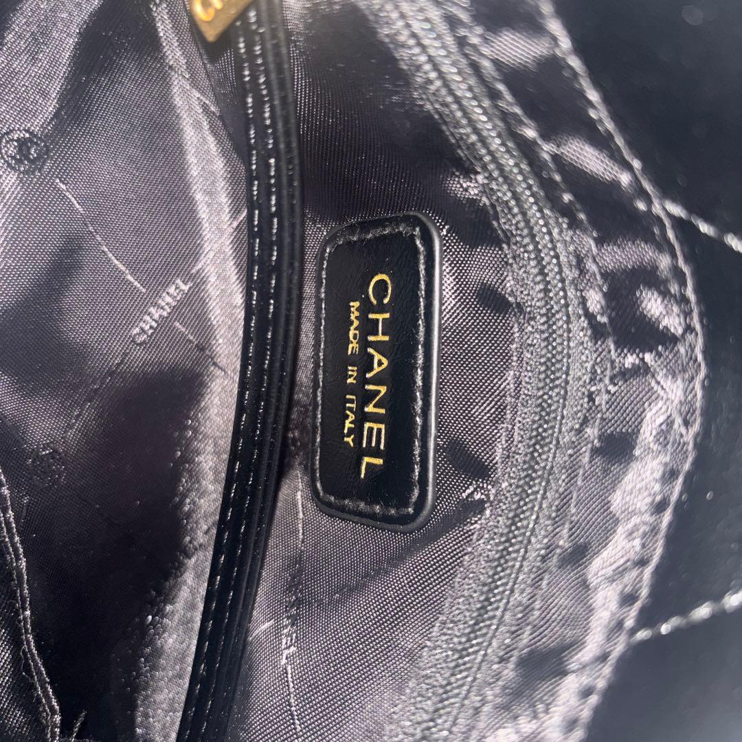 CHANEL ブラックレザーショルダーバッグ ノベルティ2way ポーチ付き