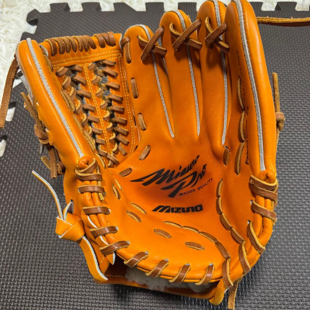 MIZUNO PRO 軟式　グローブ　右投げ　カラー(オレンジ系) ミズノプロ