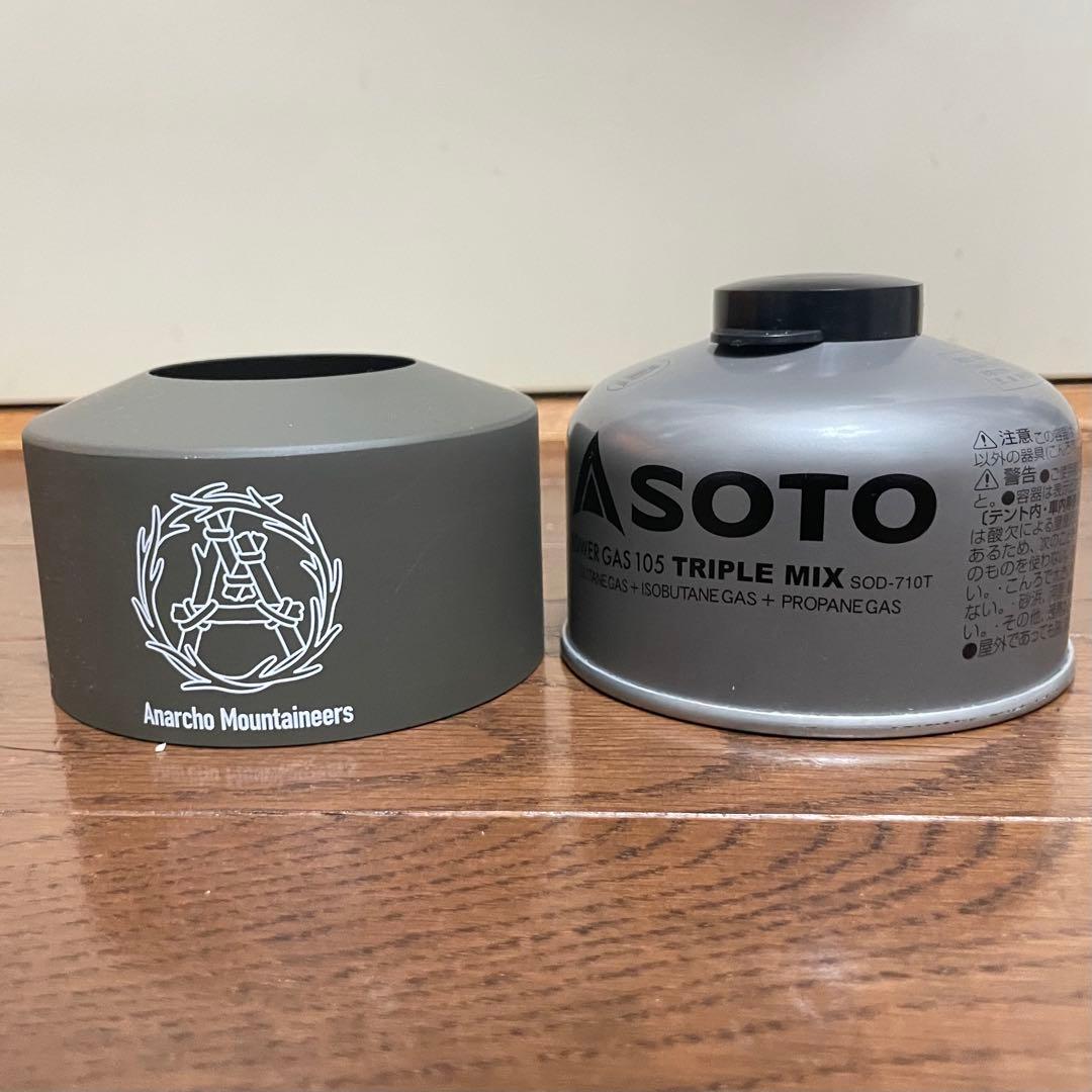 新品未使用 Anarcho Mountaineers ガス缶カバー オリーブ