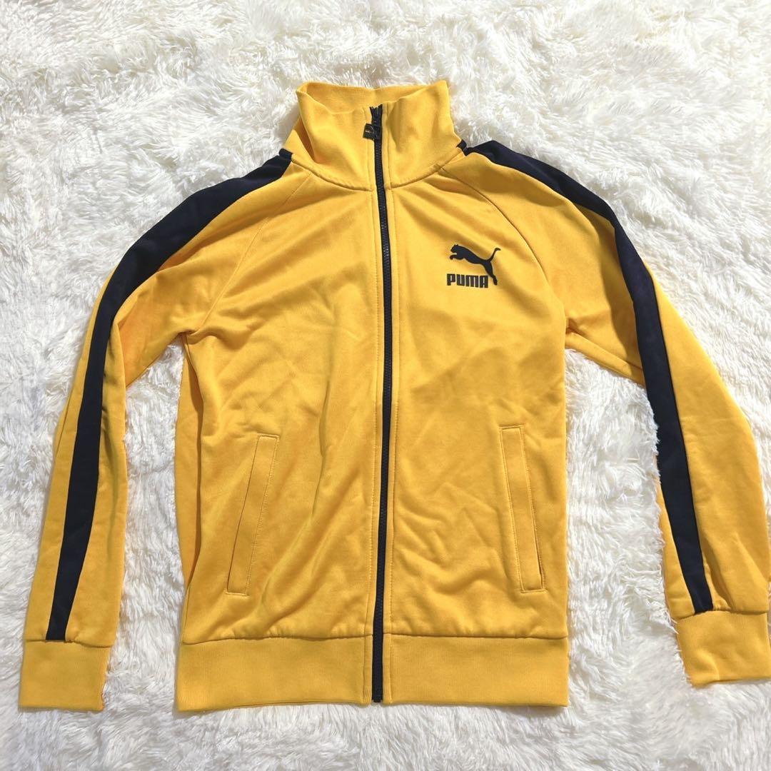 希少PUMA T7 トラックジャケット ワンポイントロゴ イエロー