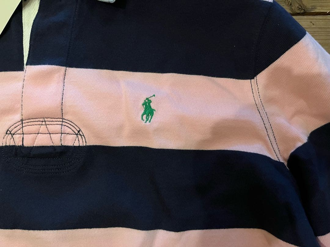 新品未使用 Polo Ralph Lauren ラガーシャツ ピンク/ネイビー