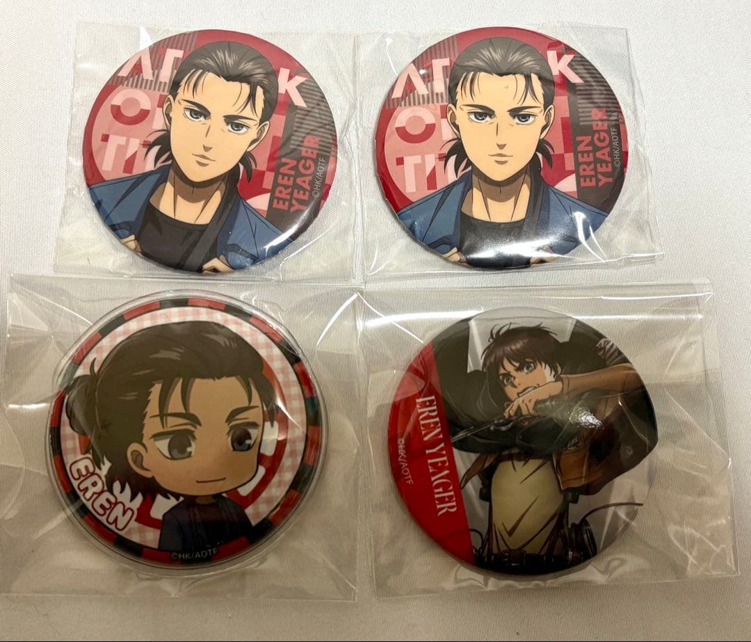 【進撃の巨人】エレン　フィギュア　缶バッジ　クリアポスター　他グッズ　22点