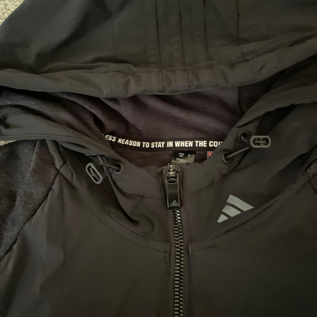adidas フード付きジャケット ブラック