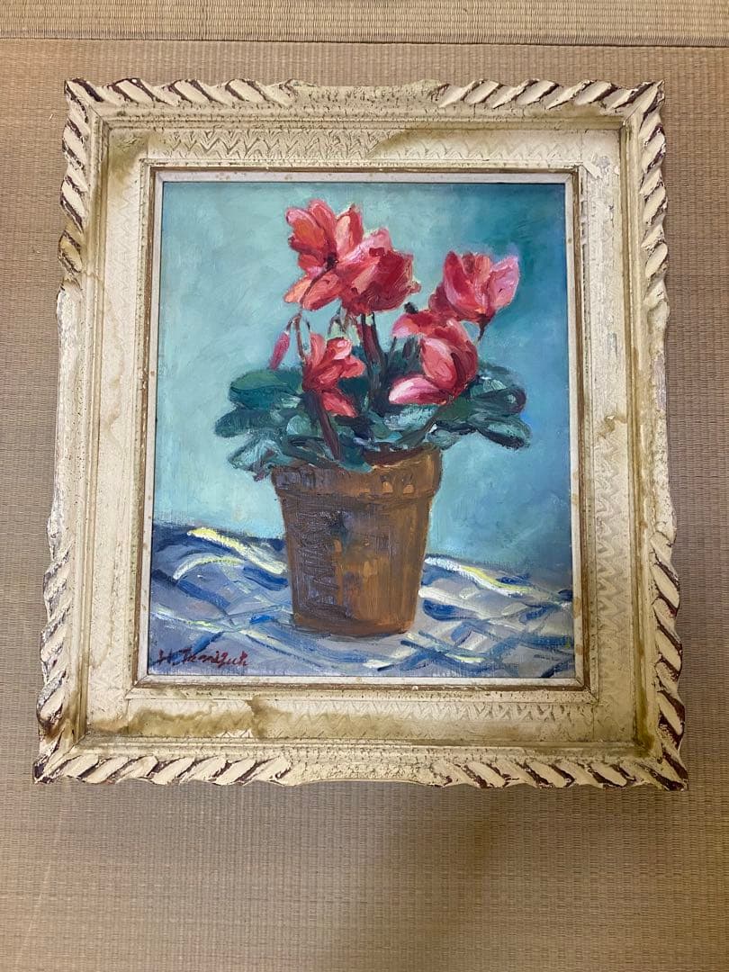 印象派風 油彩画 花と果物の静物画