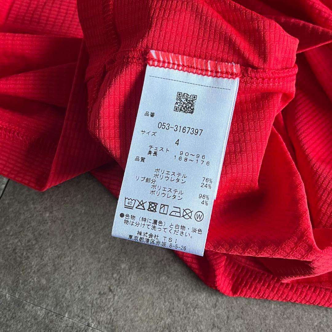 新品 PEARLY GATES パーリーゲイツ ワッフル モックネック レッド