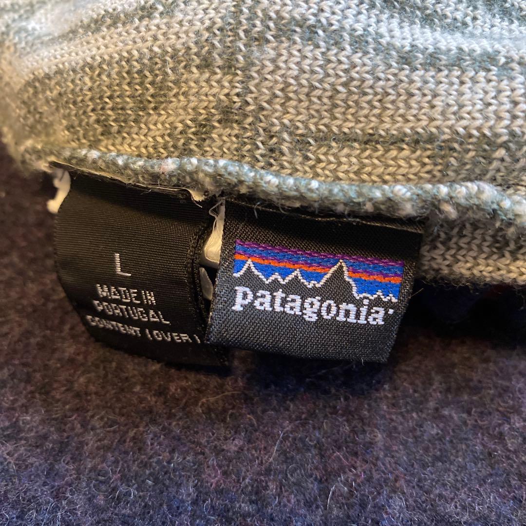Patagonia 90s グリーン 総柄 メンズ W771S ニット帽 L