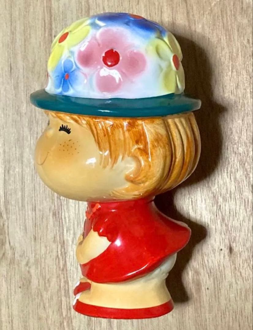 昭和 レトロ 水森亜土 当時物 陶器製 貯金箱