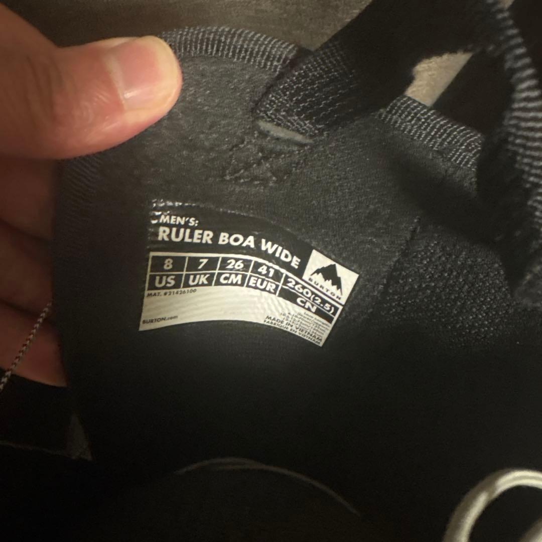 【美品】BURTON　RULER BOA WIDE 26cm 短時間　3回のみ