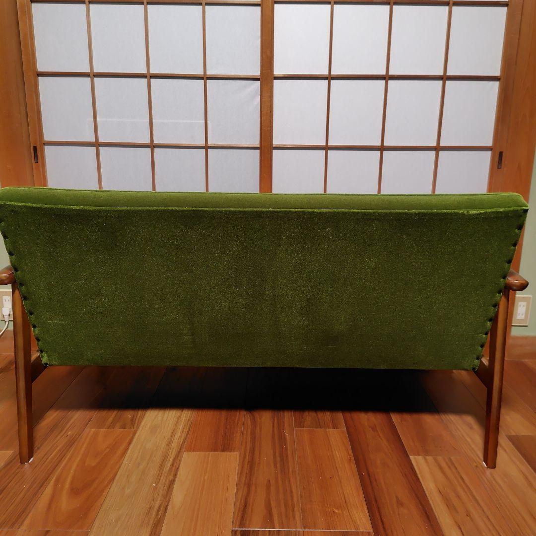 カリモク60Kチェア2シーター　モケットグリーン