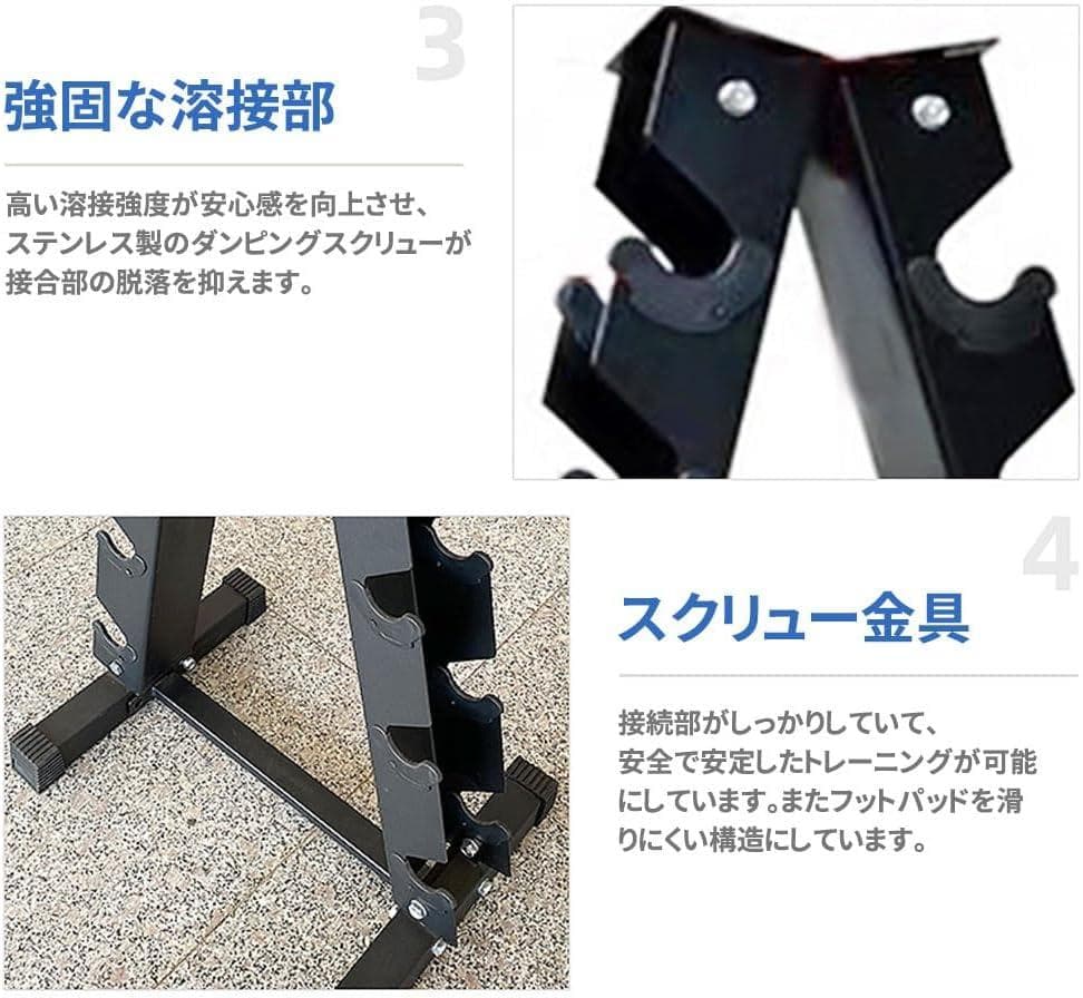 ダンベル 家庭用ダンベル ダンベル収納 スチール製 2個セット 小型 無臭素材