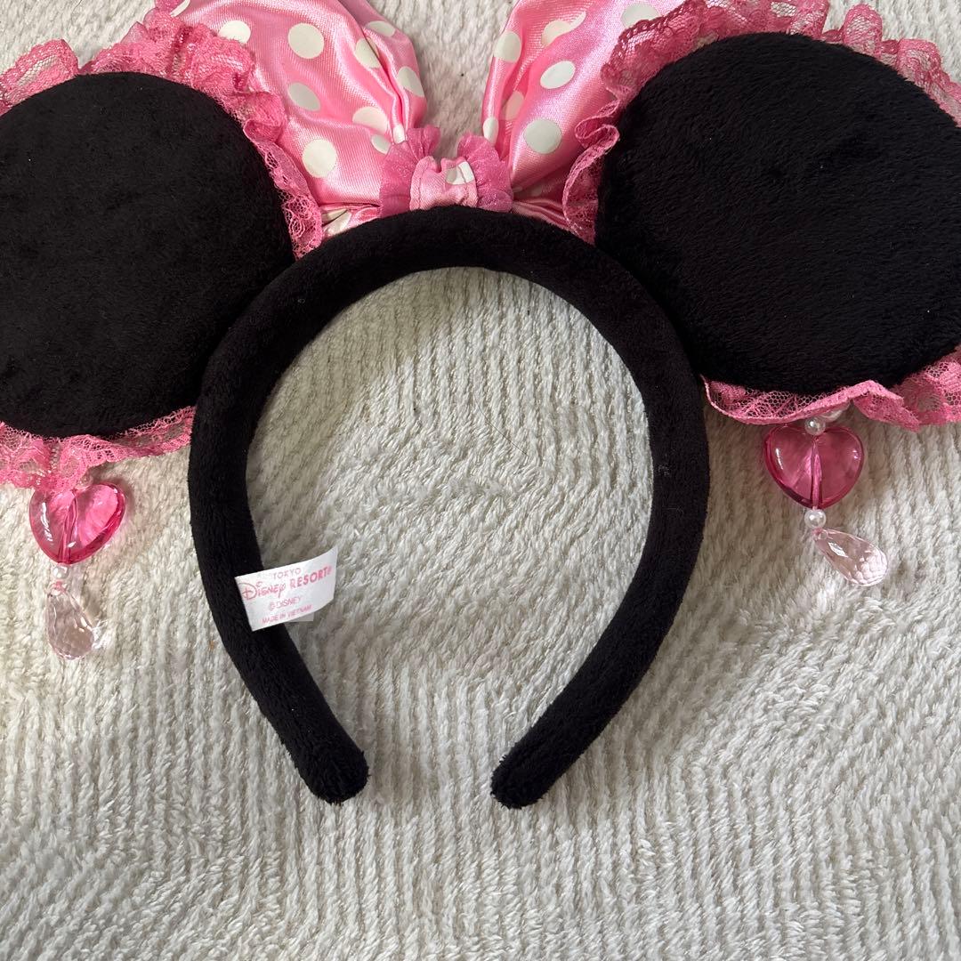 ディズニー ピンク ドット レース イヤリングカチューシャ