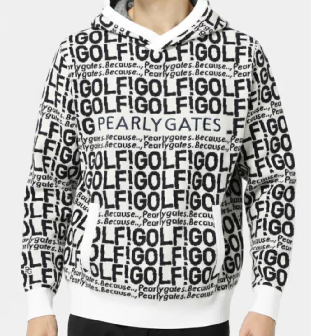 新品　パーリーゲイツ　パーカー　ニット　カシミヤ　ウール　オフホワイト　サイズ6
