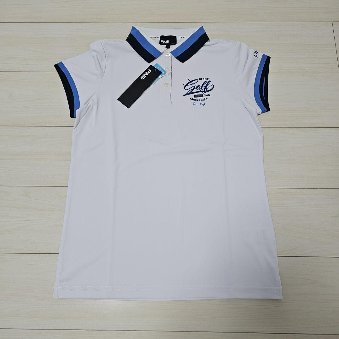希少【LL】PING レディース ゴルフウェア セットアップ 白×紺 新品 春夏