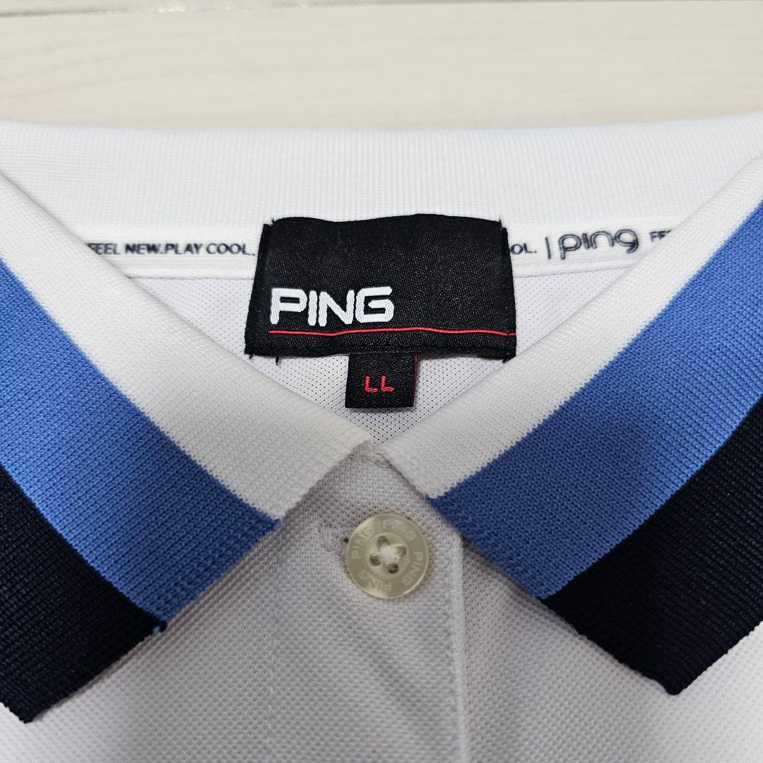 希少【LL】PING レディース ゴルフウェア セットアップ 白×紺 新品 春夏