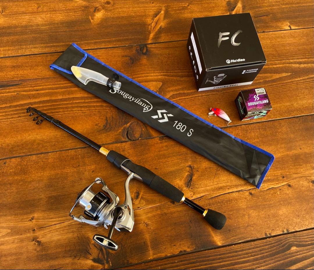限定1セット　テレスコロッド　1.8M 6ft スピニングロッド　バス釣り　新品