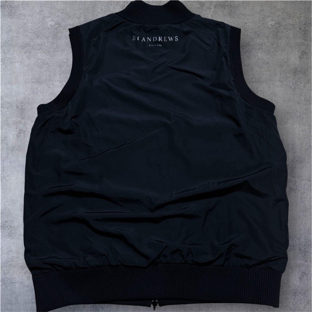 ✨極美品✨　St Andrews 天竺千鳥　リバーシブル　ニットベスト　黒　L
