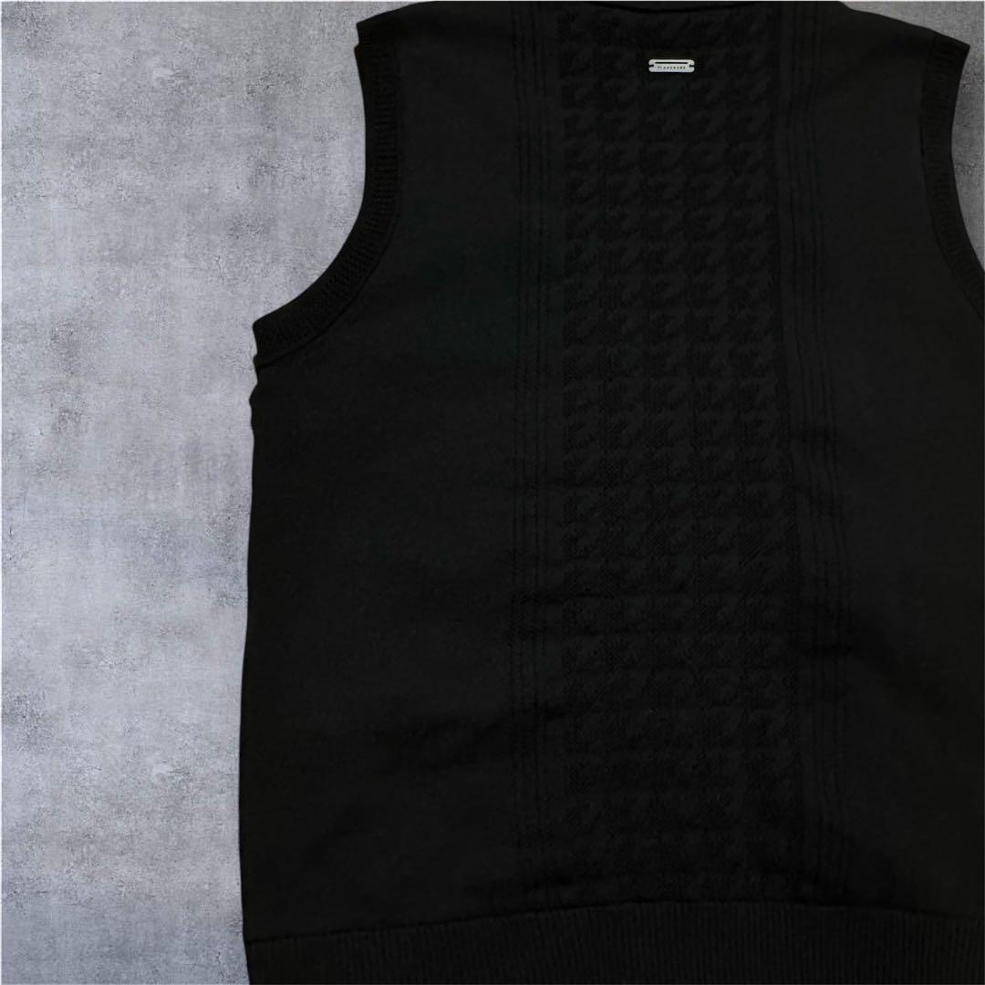 ✨極美品✨　St Andrews 天竺千鳥　リバーシブル　ニットベスト　黒　L