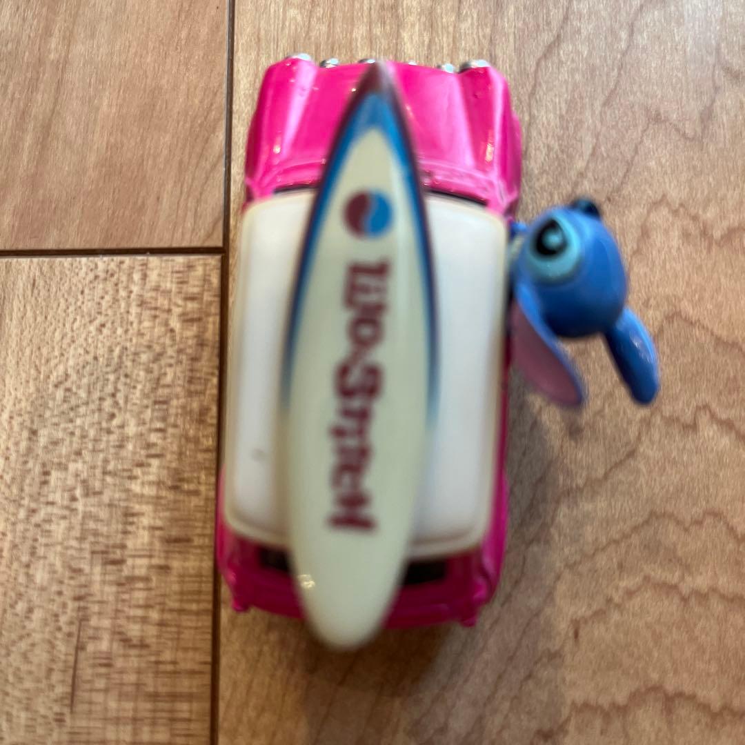 スティッチ ミニカー ピンク サーフボード付き