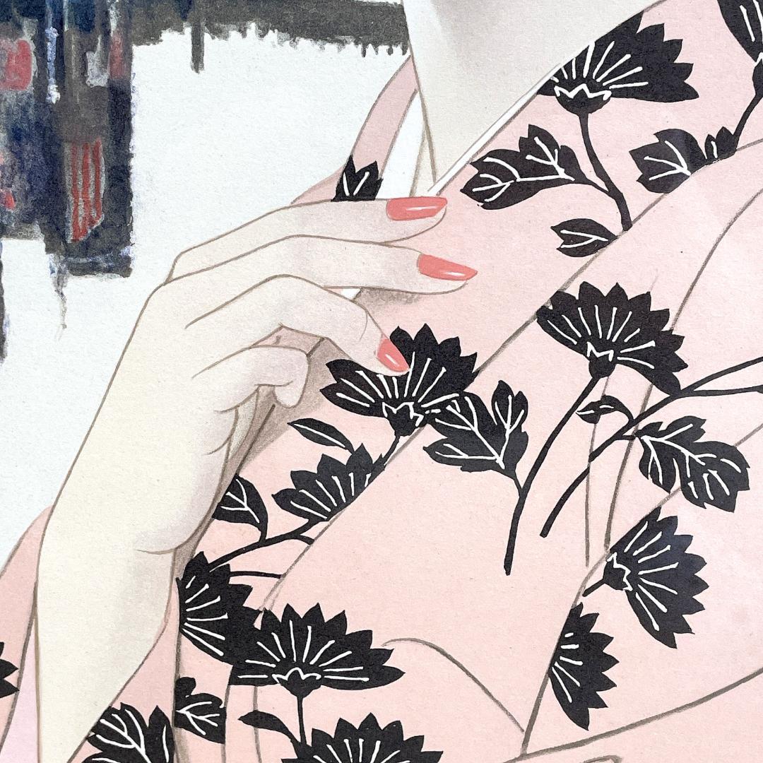 美品 志村立美 美空ひばり芸能生活50周年記念版画「三百六十五夜」R8SD31