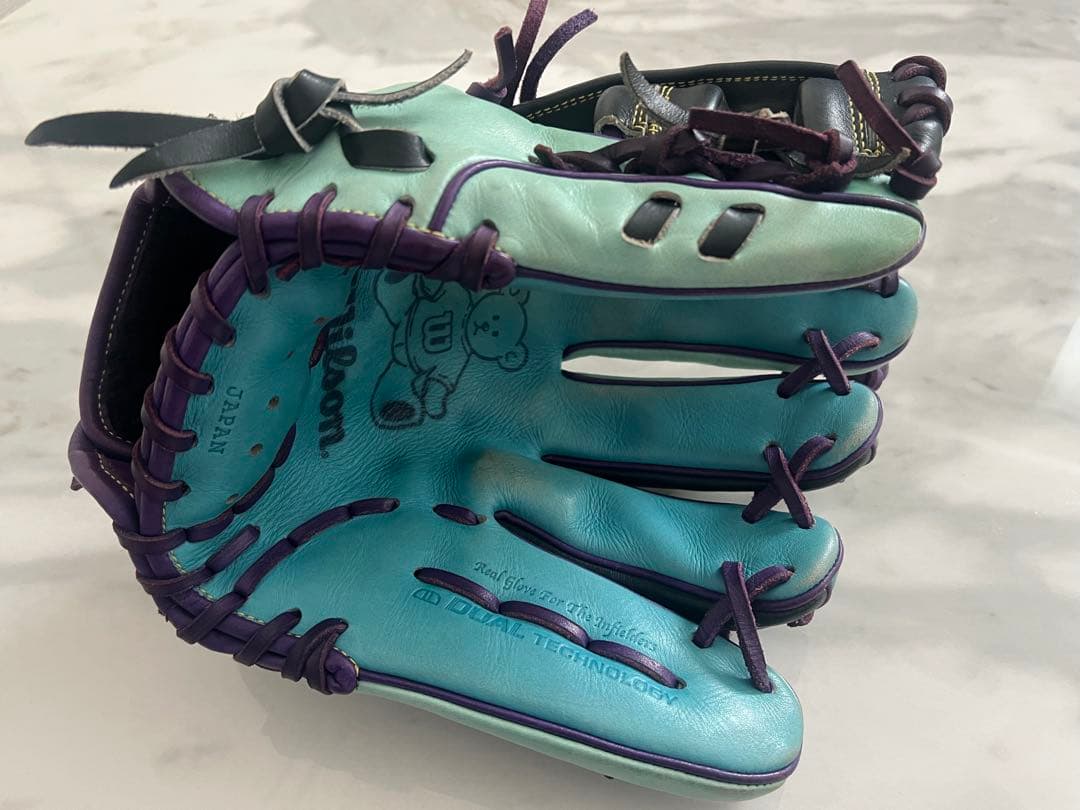 Wilson野球グローブ 水色/紫 即実践用
