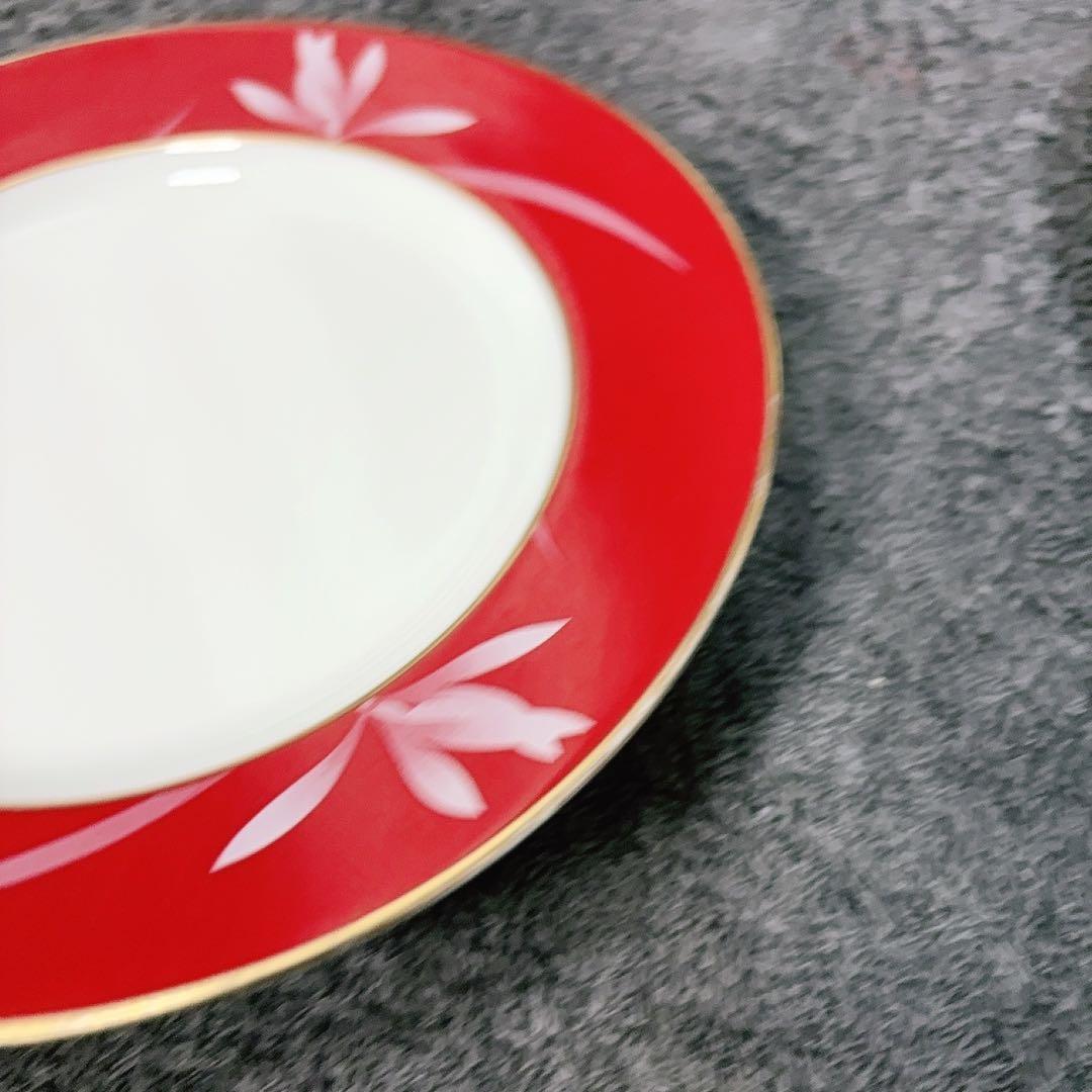 香蘭社　ベネチアンレッド　プレート　取り皿　ケーキ皿　５枚セット