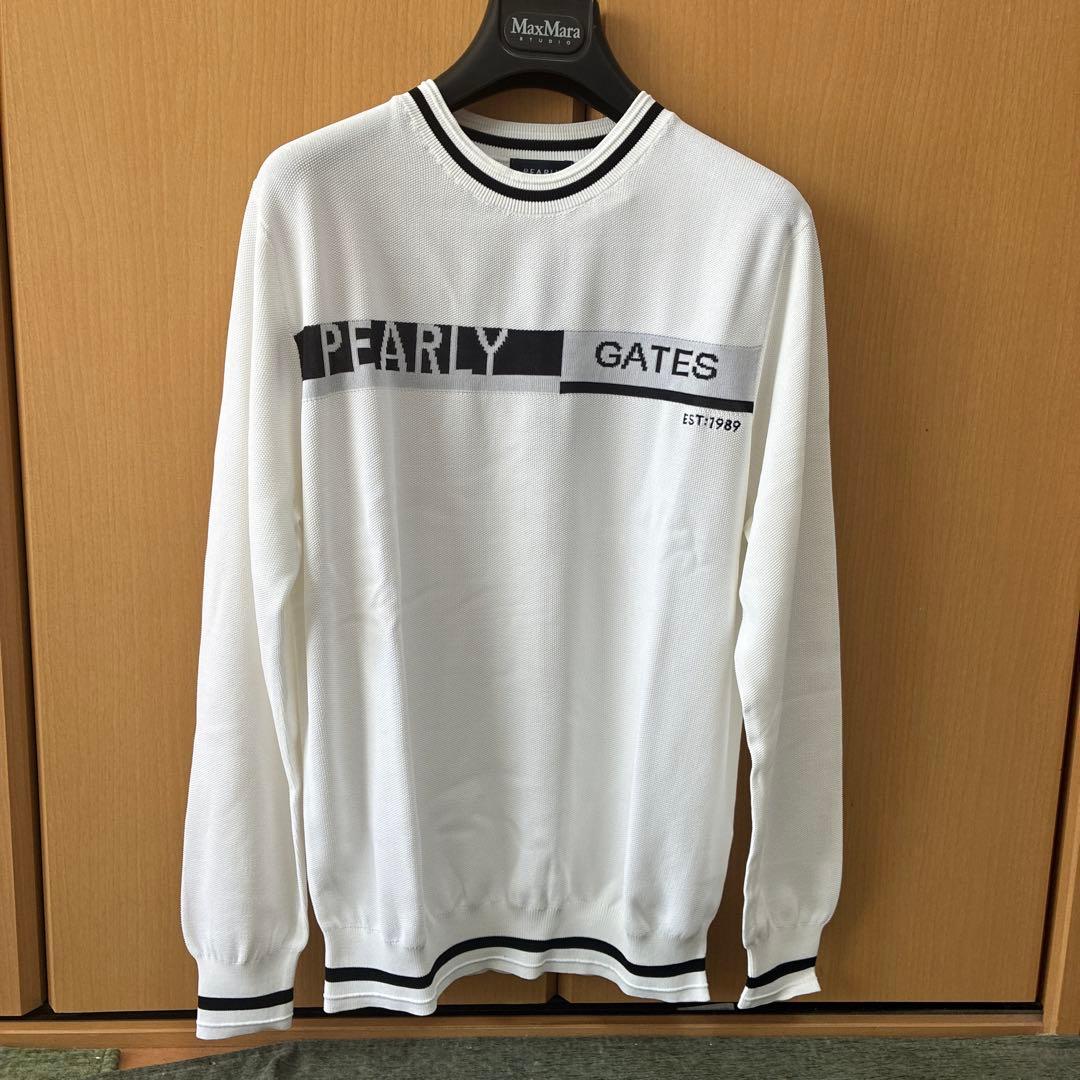 パーリーゲイツ　春物　ゴルフニット　セーター　Ｌ　ホワイト　白