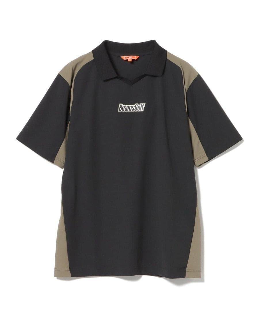 ⓂBEAMS GOLF ビームスゴルフ 襟付きVネックプルオーバーBLACK