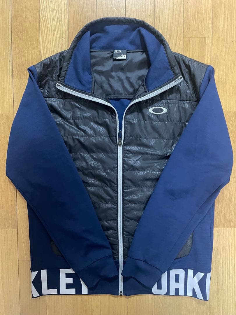 OAKLEYゴルフ 中綿ジャケット メンズ L ネイビー ストレッチジップアップ