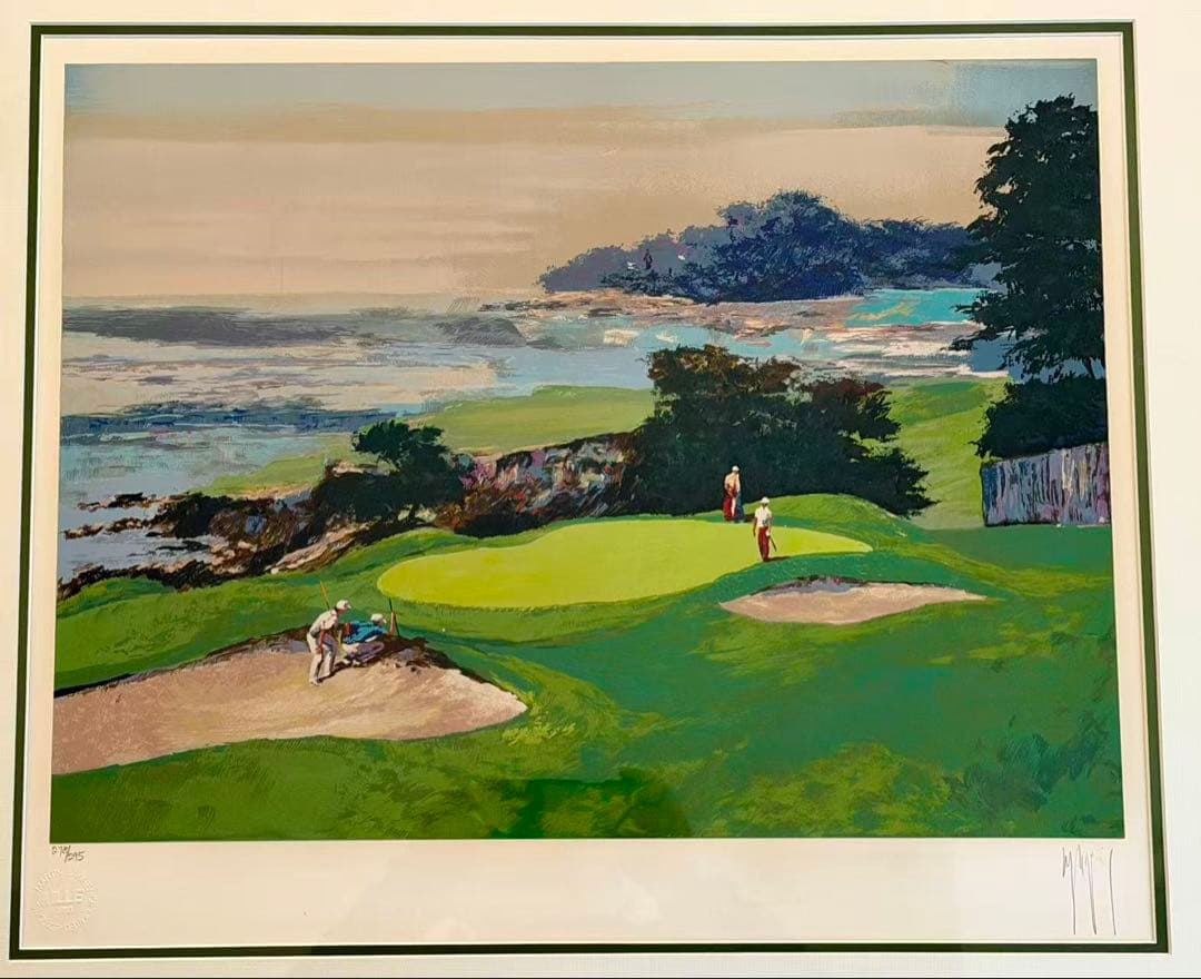 マーク・キング「ゴルフコース」版画 額装 風景画 海景 インテリア #232-2