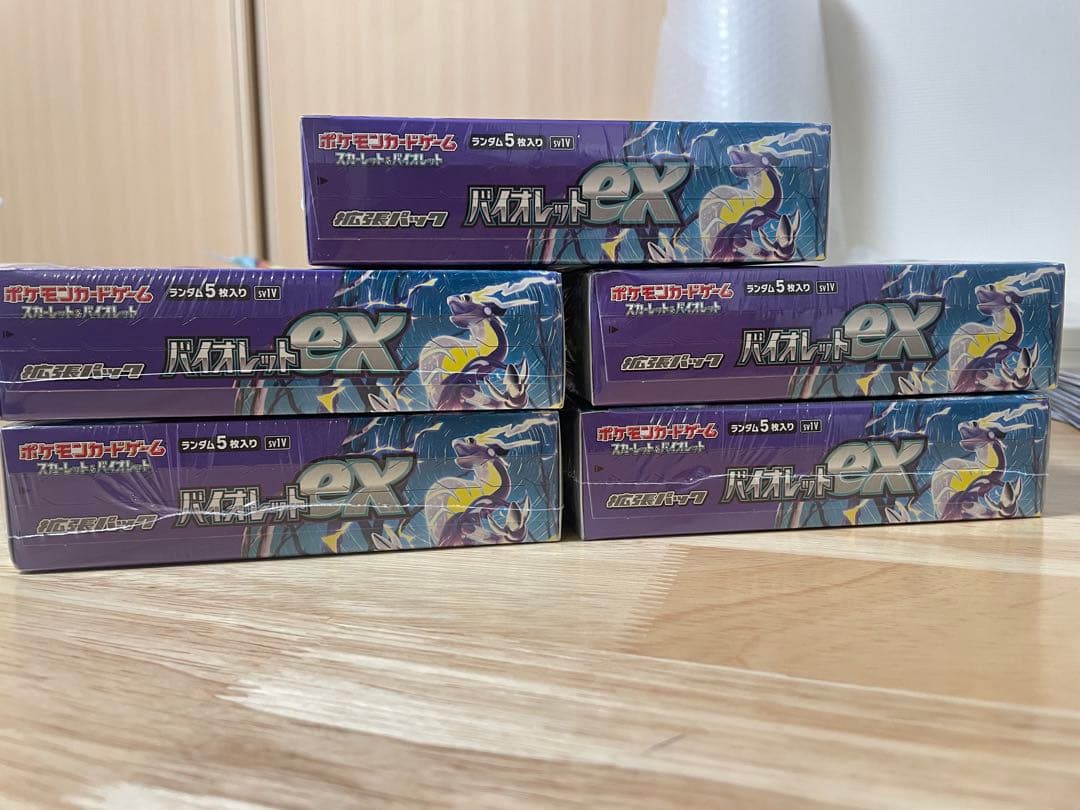 ”新品未開封シュリンク付き”5BOX ポケモンカードゲーム バイオレットex