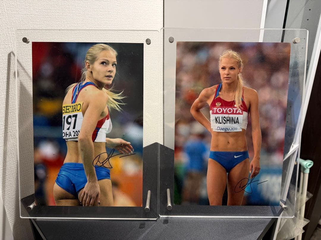 女子陸上 ダリア・クリシナ 直筆サイン入り フォト 13枚セット フレーム付き