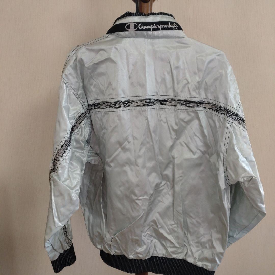 【美品】90‘s Champion シルバー ウィンドブレーカー