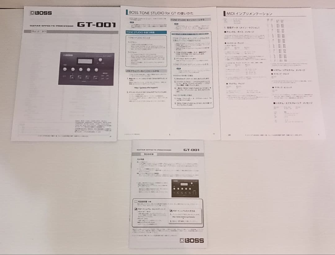 新品同様　#BOSS　GT-001　ボスエフェクター　各取り扱い説明書付属