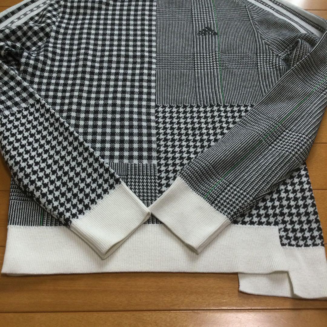 adidas GOLF 長袖クルーネックセーター M チェック柄