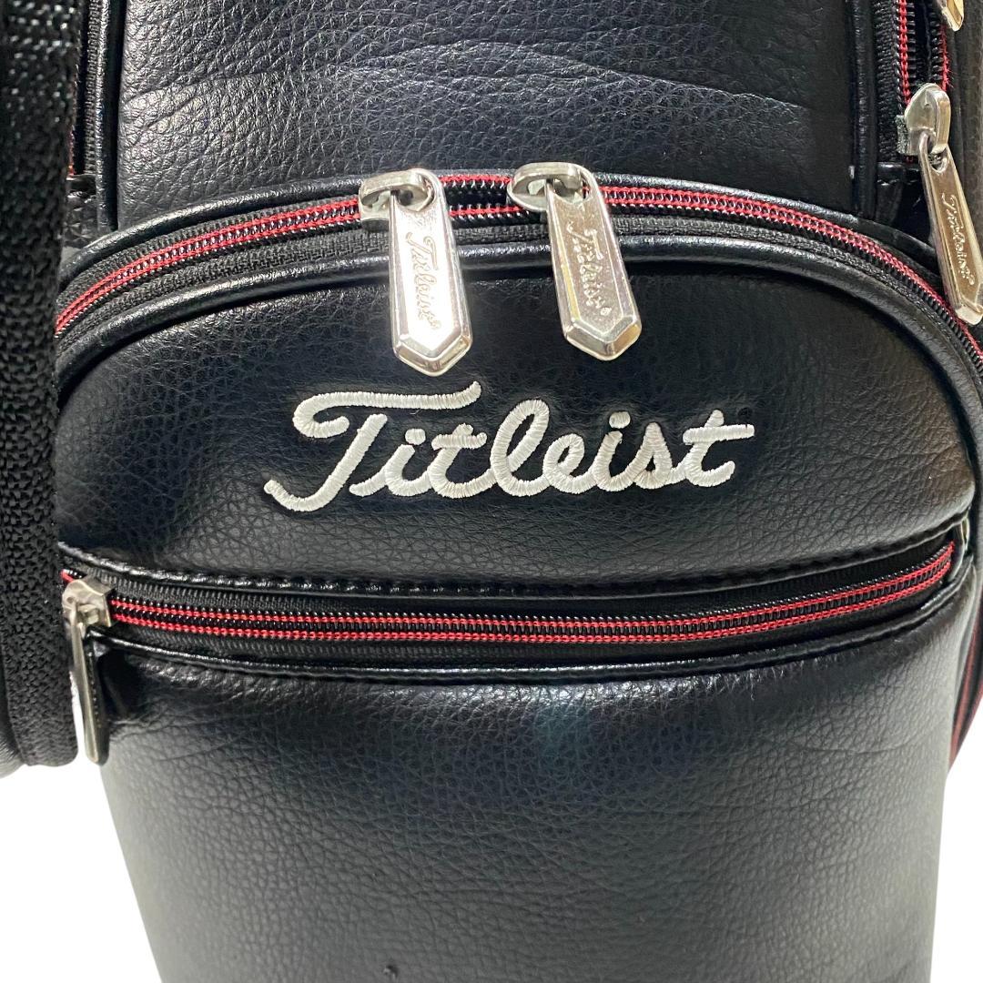 タイトリスト Titleist キャディバッグ ブラック レッド ゴルフ 刺繍
