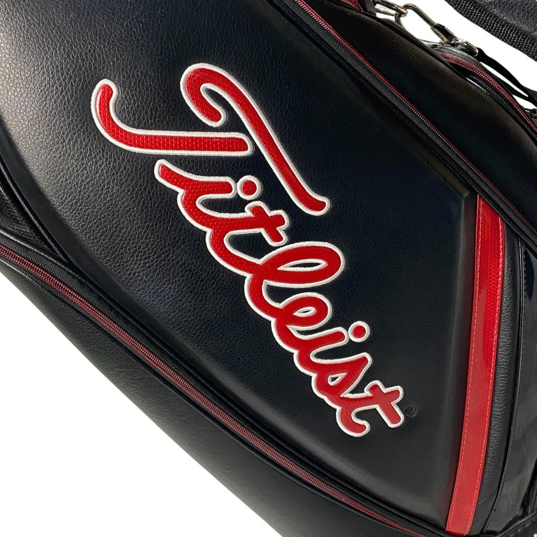 タイトリスト Titleist キャディバッグ ブラック レッド ゴルフ 刺繍