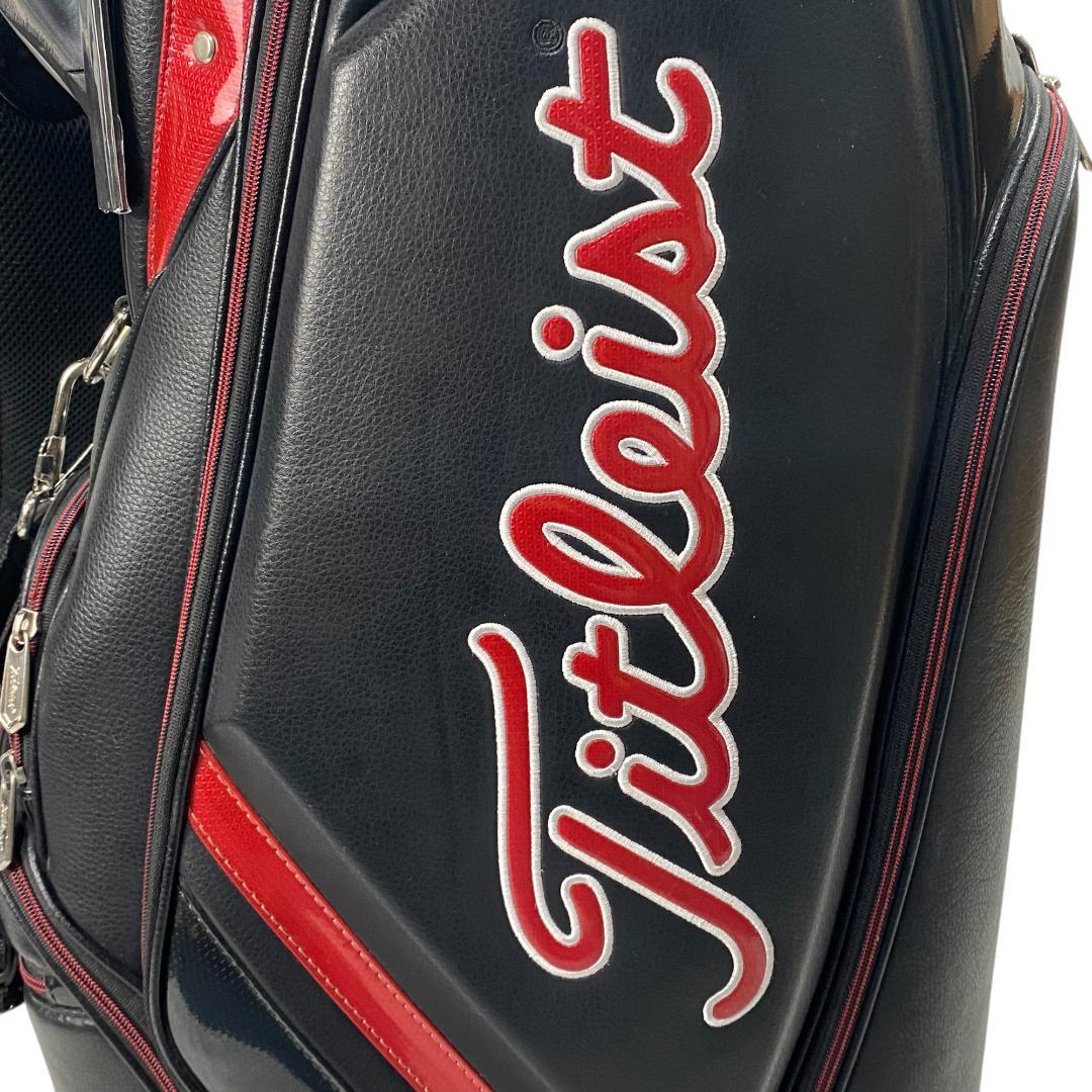 タイトリスト Titleist キャディバッグ ブラック レッド ゴルフ 刺繍